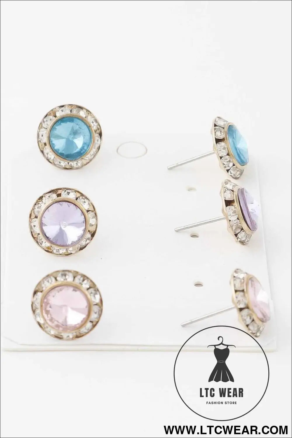 Multi Jeweled Stud Earrings Set