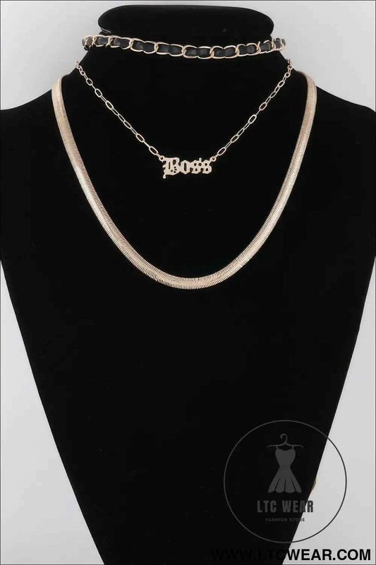 Multi Layered Boss Statement Necklace