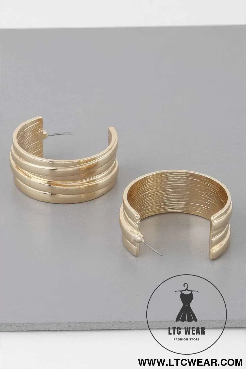 Multi Lined Hoop Earrings