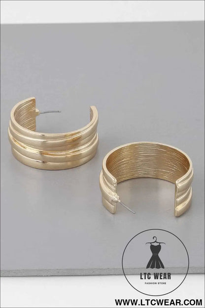 Multi Lined Hoop Earrings