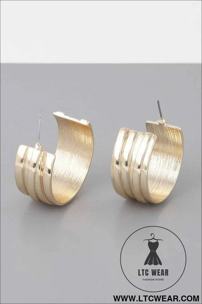 Multi Lined Hoop Earrings