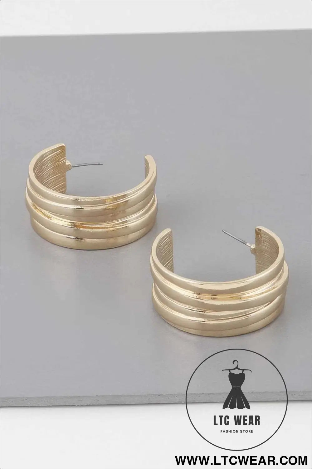 Multi Lined Hoop Earrings