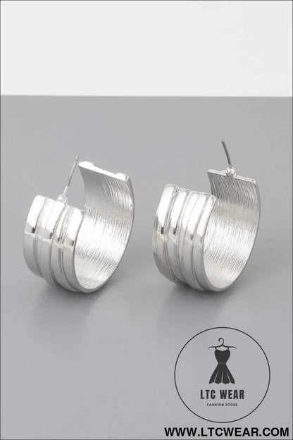 Multi Lined Hoop Earrings