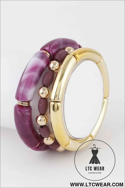 Multi Marble Tube Bracelet
