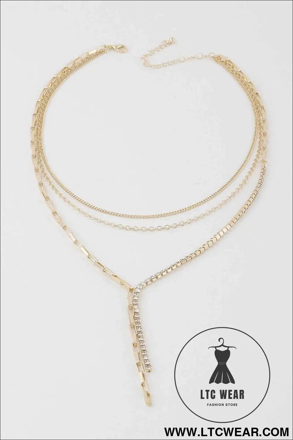 Multi Rhinestone Chain Necklace