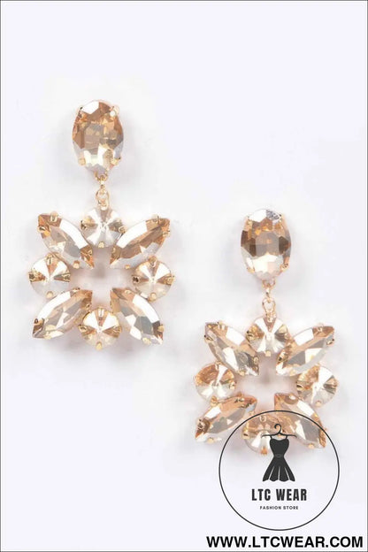 Multi Rhinestone Dangle Earring