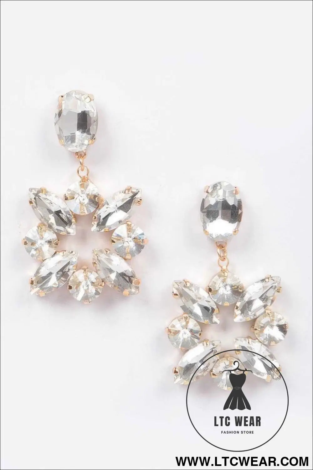 Multi Rhinestone Dangle Earring