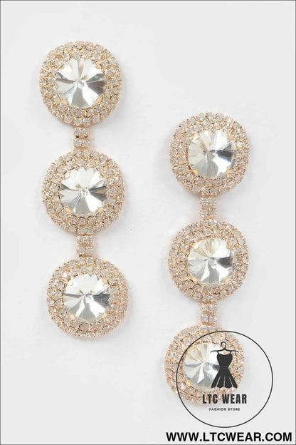 Multi Rhinestone Dangle Earring
