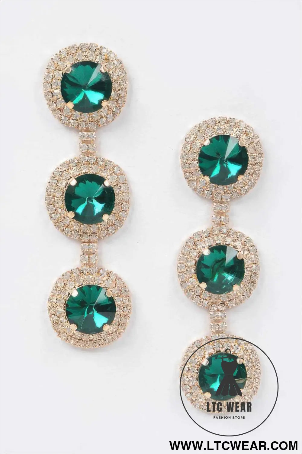 Multi Rhinestone Dangle Earring