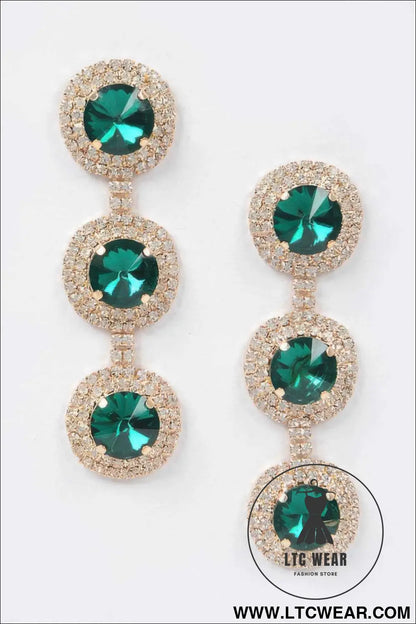 Multi Rhinestone Dangle Earring