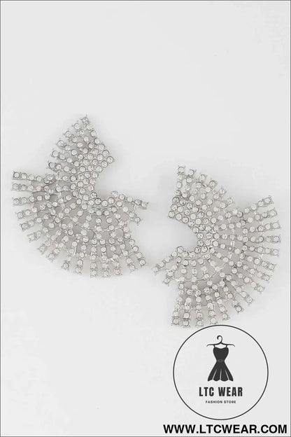 Multi Rhinestone Disk Earrings