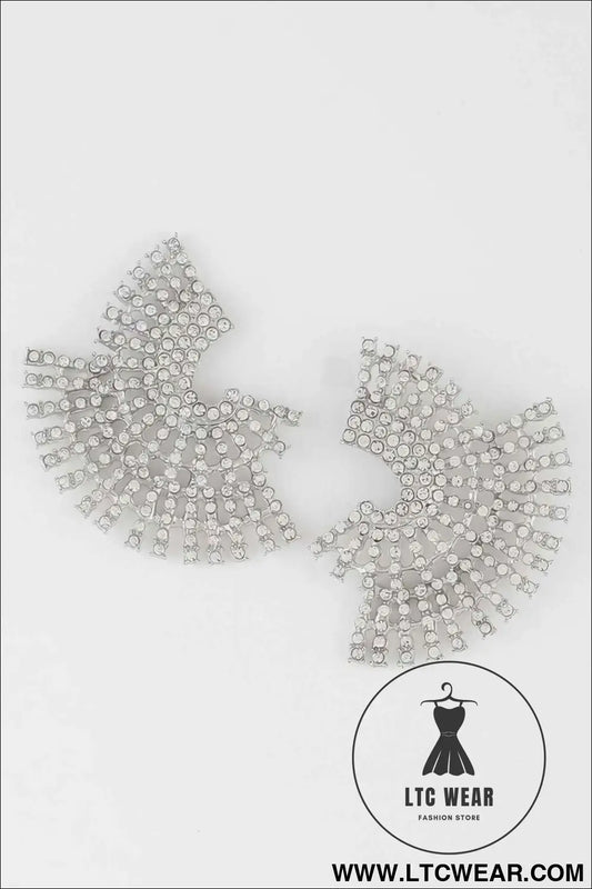 Multi Rhinestone Disk Earrings