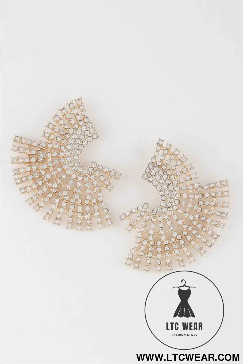 Multi Rhinestone Disk Earrings