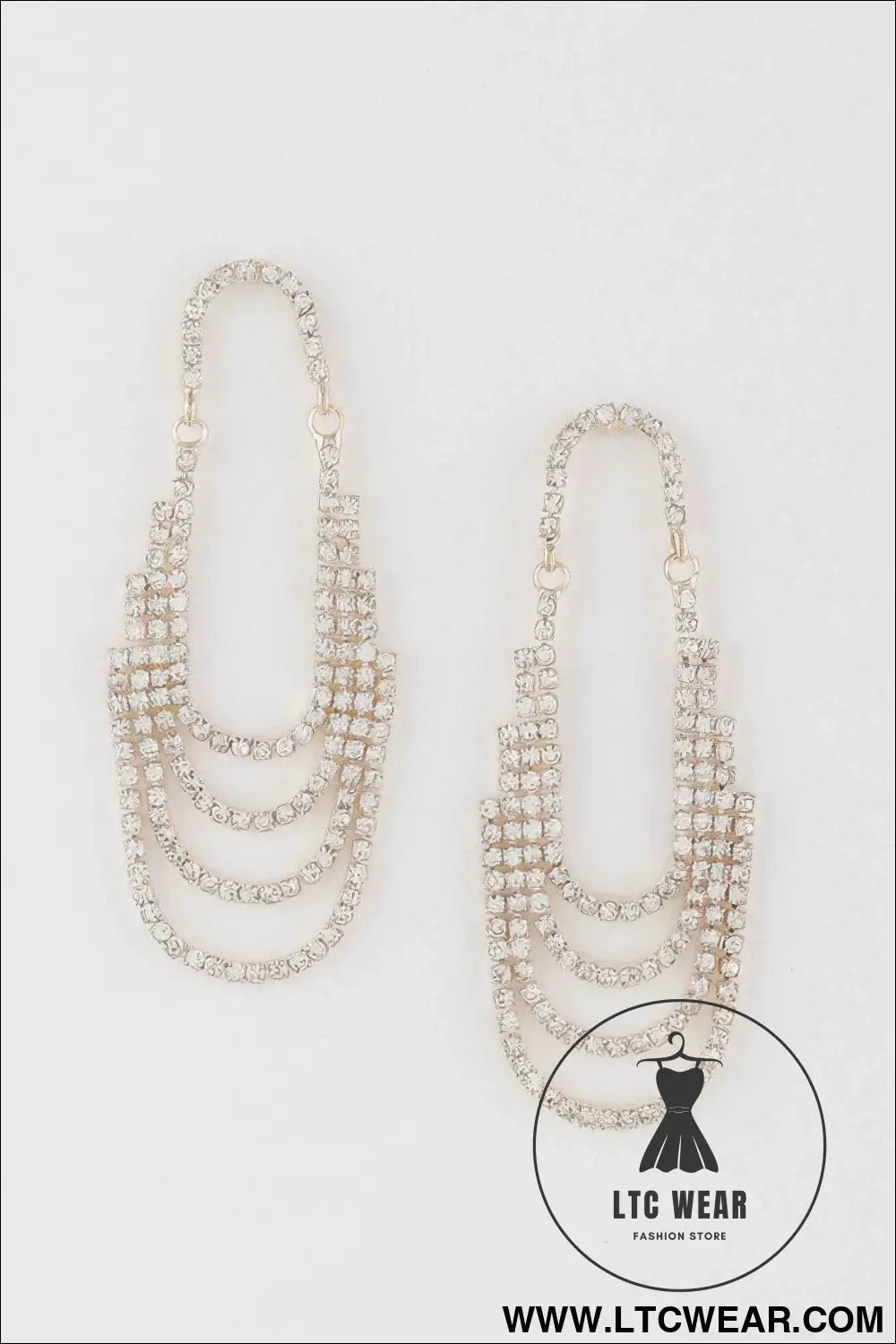 Multi Rhinestone Drop Earrings