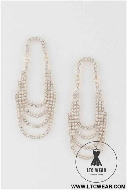 Multi Rhinestone Drop Earrings