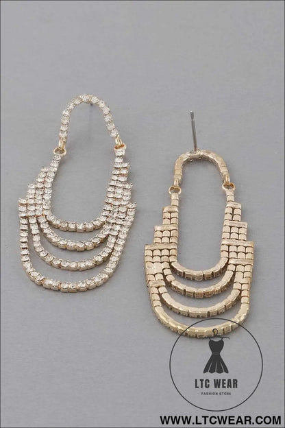 Multi Rhinestone Drop Earrings