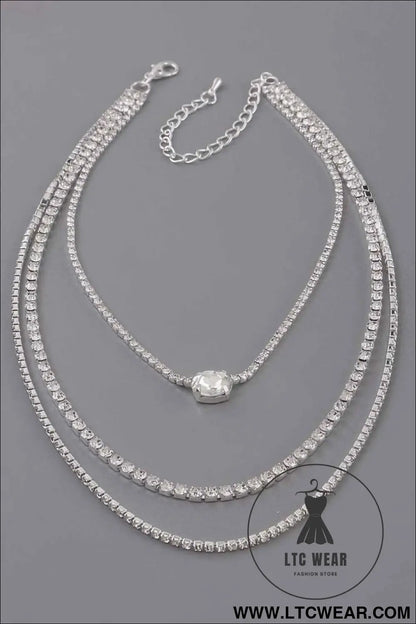 Multi Rhinestone Necklace