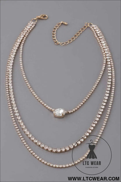 Multi Rhinestone Necklace