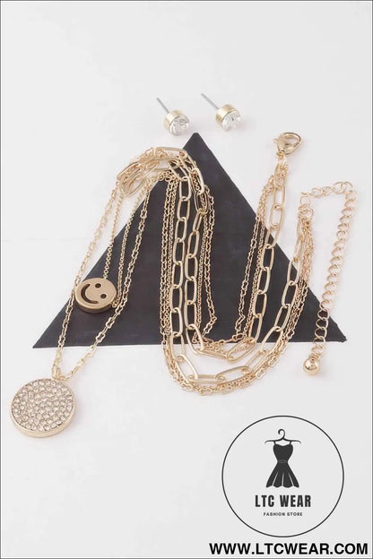Multi Smiley Face Necklace