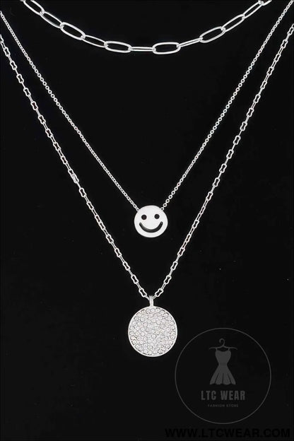 Multi Smiley Face Necklace