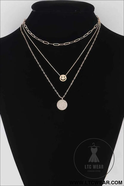Multi Smiley Face Necklace