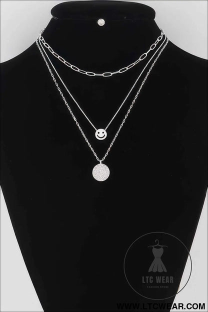 Multi Smiley Face Necklace