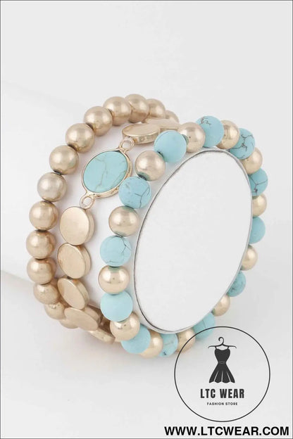 Multi Stone Beaded Bracelet