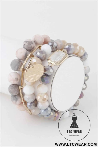 Multi Stone Crystal Beaded Bracelet