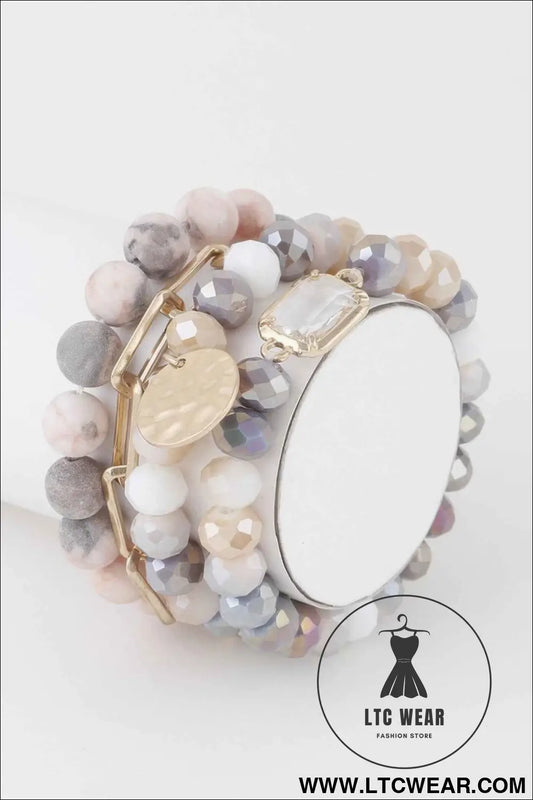 Multi Stone Crystal Beaded Bracelet