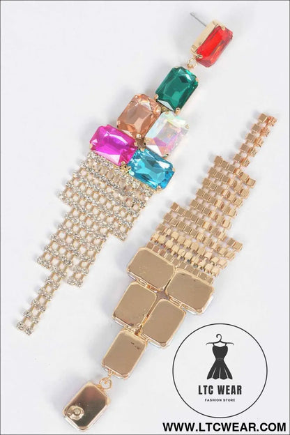 Multi Stone Party Earrings
