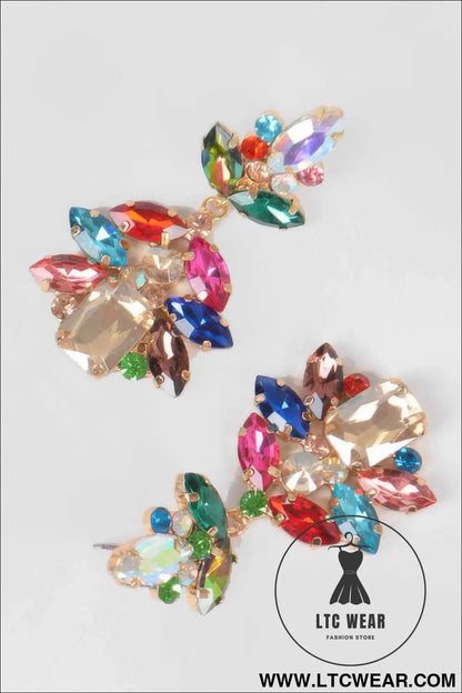 Multi Stone Party Earrings