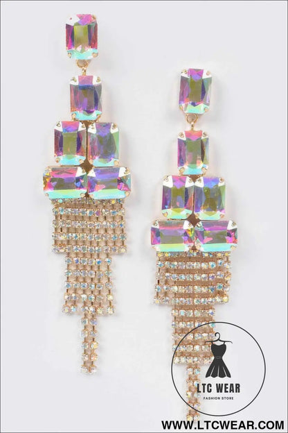 Multi Stone Party Earrings