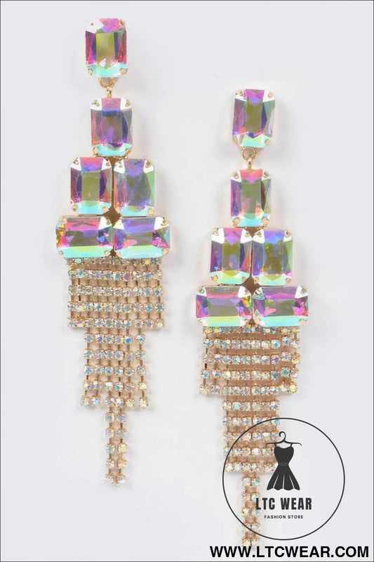 Multi Stone Party Earrings