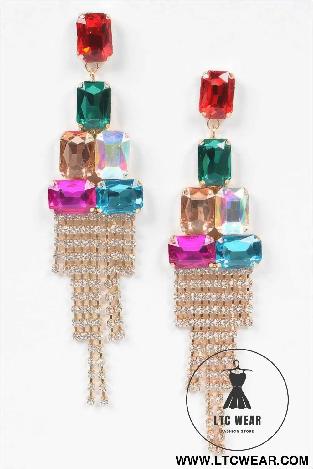 Multi Stone Party Earrings