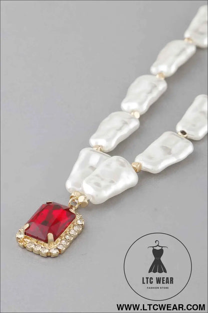 Multi Stone Pendant Necklace