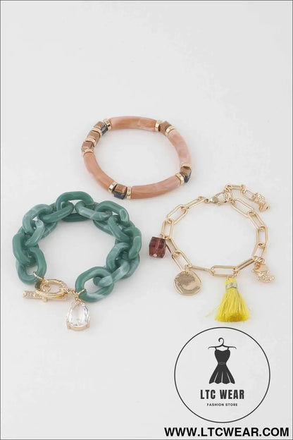 Multi Tassel Pendant Bracelet