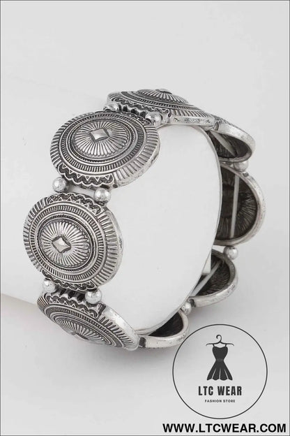 Multi Vintage Plate Cuff Bracelet