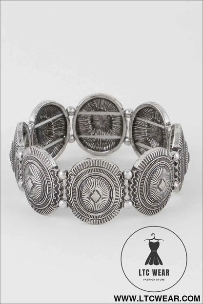 Multi Vintage Plate Cuff Bracelet