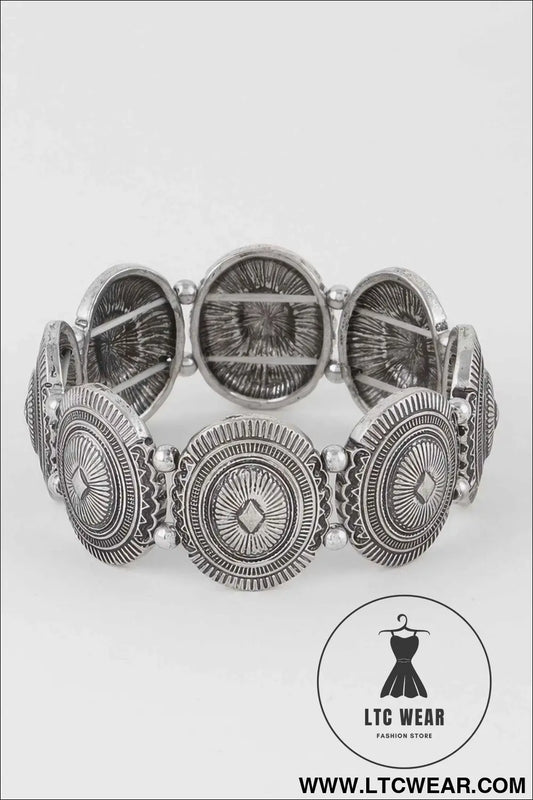 Multi Vintage Plate Cuff Bracelet