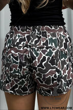 Multicolour camouflage print athletic lined shorts - casual shorts