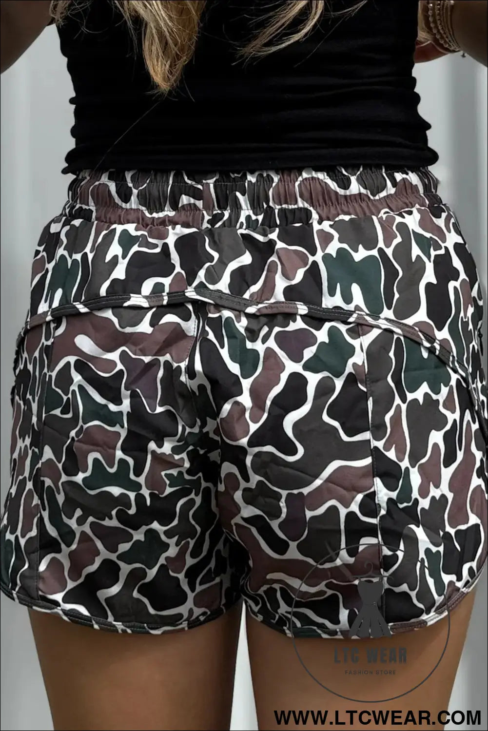 Multicolour camouflage print athletic lined shorts - casual shorts