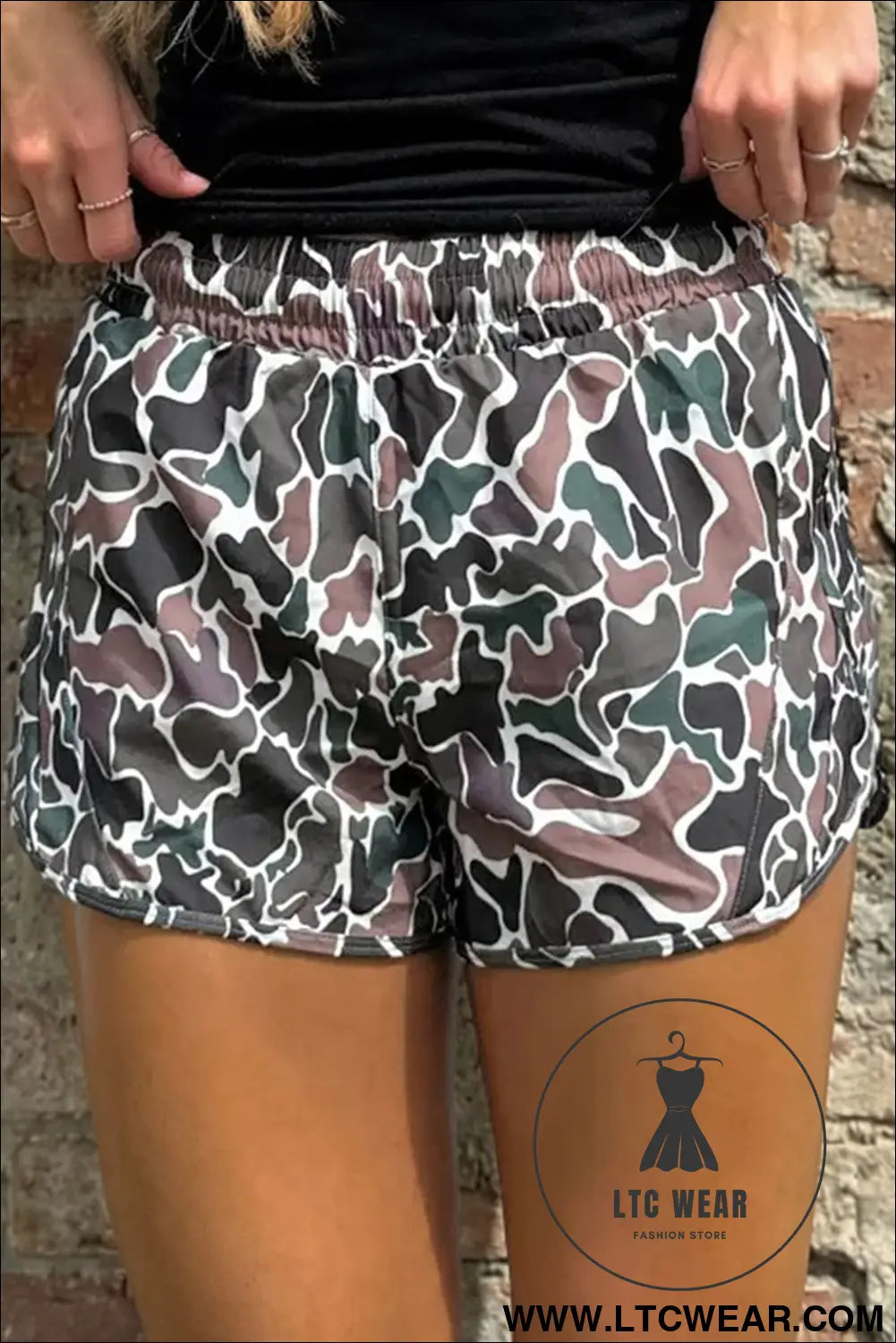 Multicolour camouflage print athletic lined shorts - multicolour / l / 100% polyester - casual shorts