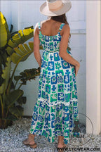 Multicolour Floral Maxi Sundress with Ricrac Trim