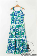 Multicolour Floral Maxi Sundress with Ricrac Trim