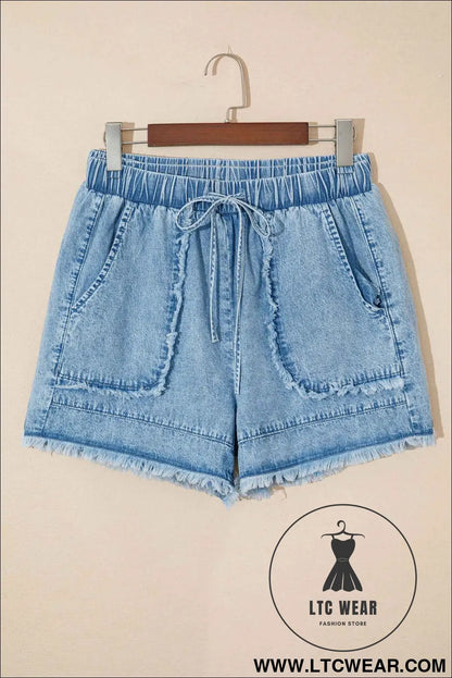 Myosotis Frayed Edge Casual Denim Shorts
