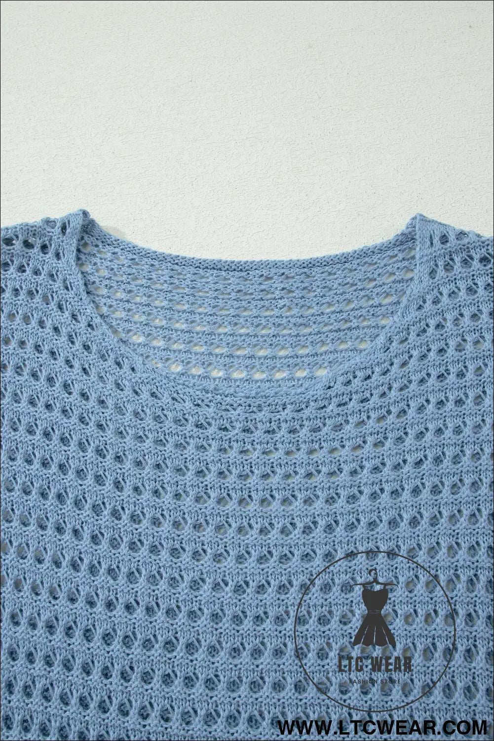 Myosotis Long Sleeve Crochet Knit Sweater Round Neck Loose Fit Casual Pullover - L.T.C Wear Online Fashion Store