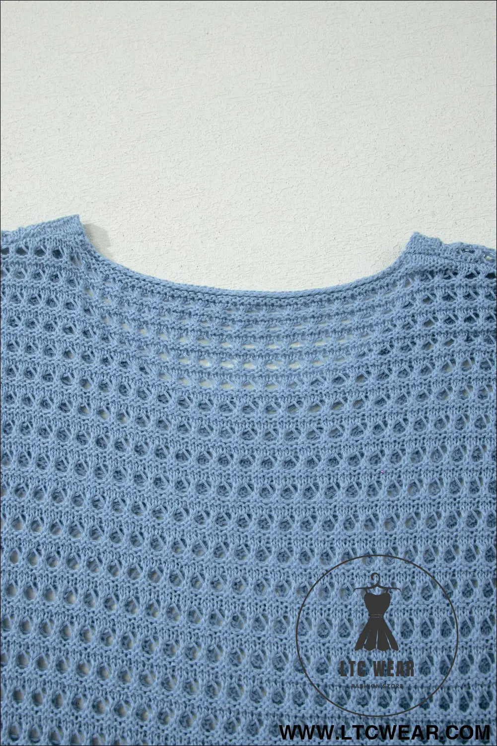 Myosotis Long Sleeve Crochet Knit Sweater Round Neck Loose Fit Casual Pullover - L.T.C Wear Online Fashion Store