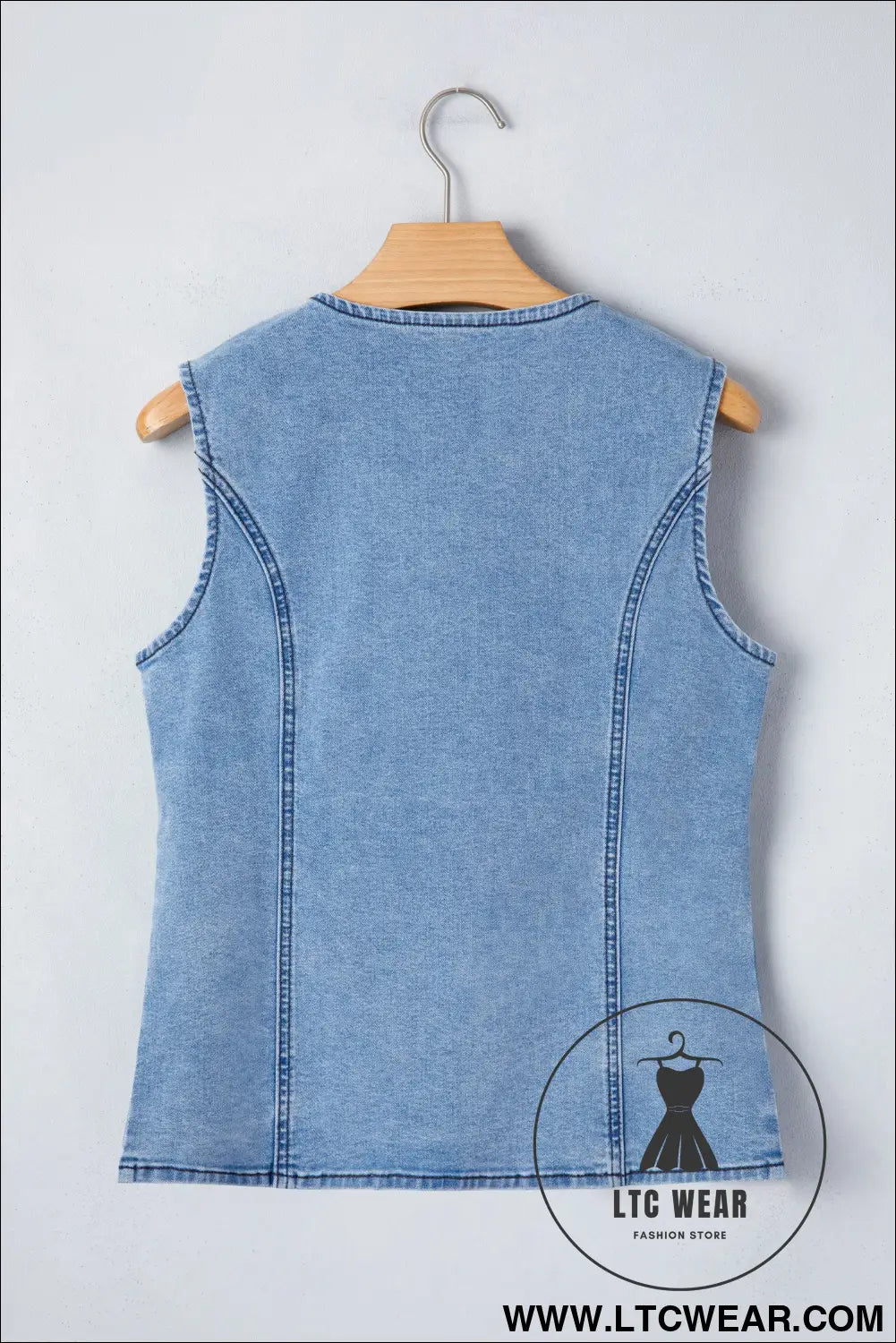 Myosotis slit denim vest: classic meets contemporary - vests