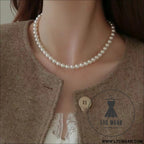 Natural mother-of-pearl pearl necklace silver blue gem clasp high luster premium quality pearl australian white necklace