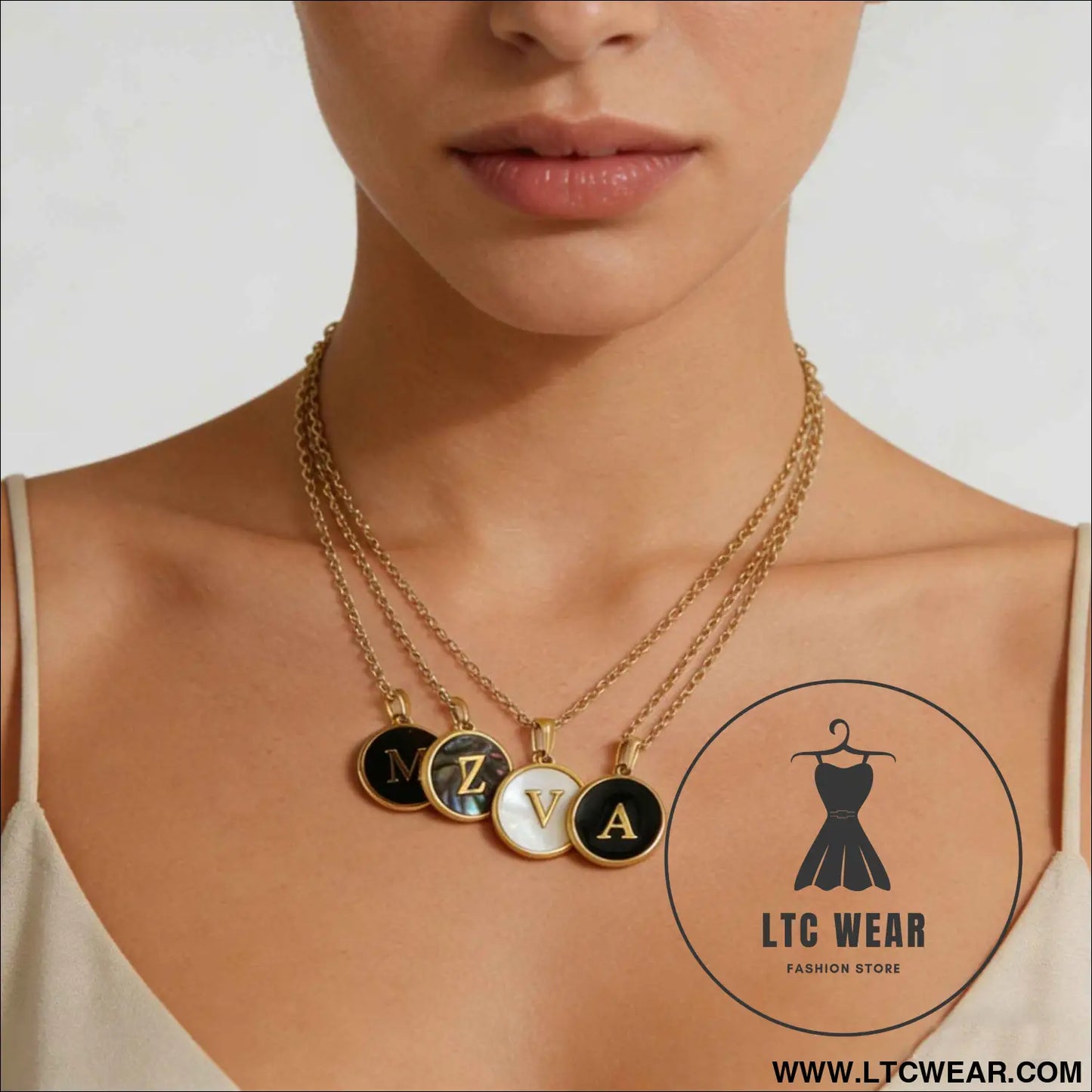 Natural Shell Initial Necklace Collection